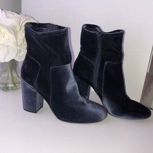 Nine West velvet ankle booties